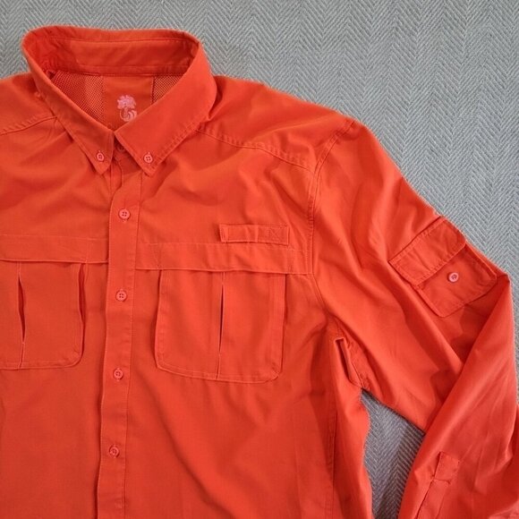 Ocean & Coast Long Sleeve Fishing Shirt Men's XL Orange Activewear Vented EUC LN - Picture 3 of 15